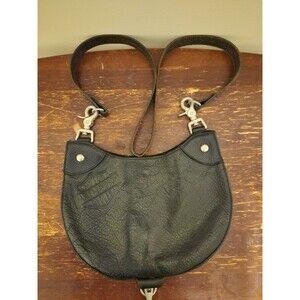 HARLEY DAVIDSON Vintage EMBOSSED GENUINE LEATHER SHOULDER BAG PURSE 10.5" X 8"